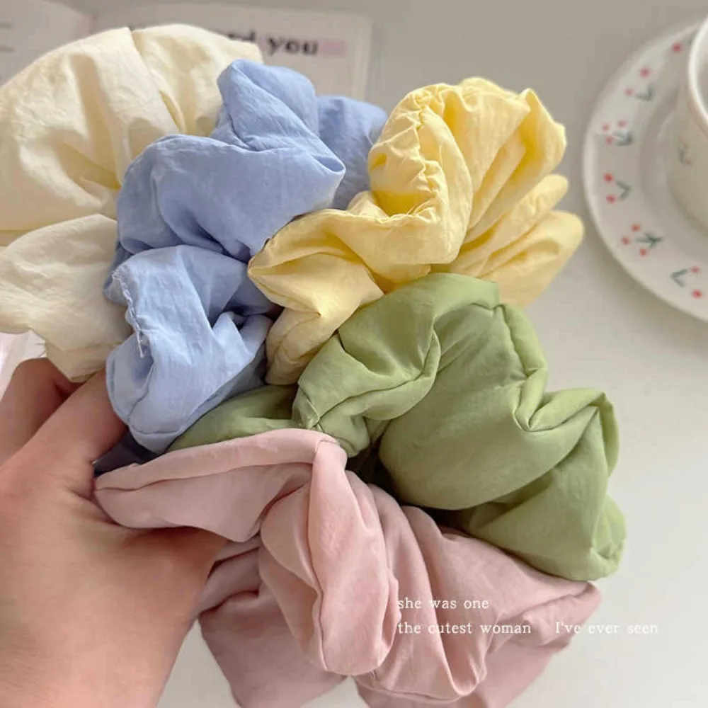 1/5 Stück pastellfarbenes, flauschiges Haargummi, weiches Rüschen-Design, perfektes tägliches, lässiges Haarstyling, Haar-Accessoire, lässiges Styling, bequem – Detail 4