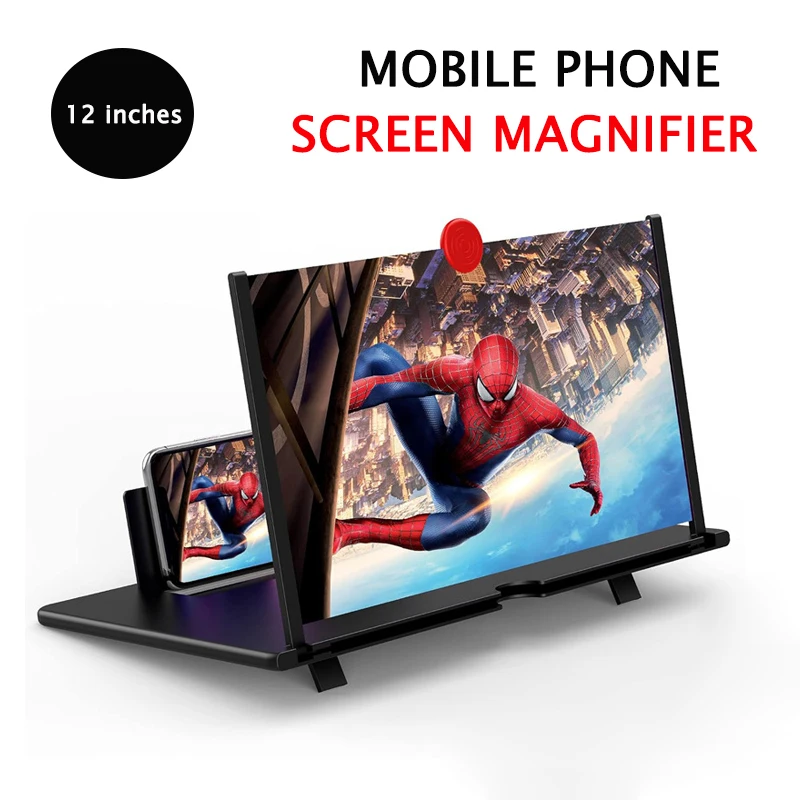 12 Inch HD Mobile Phone Screen Magnifier Amplifier Stand Holder Foldable Desktop for Video Watching Anti-blue Light Eye Care