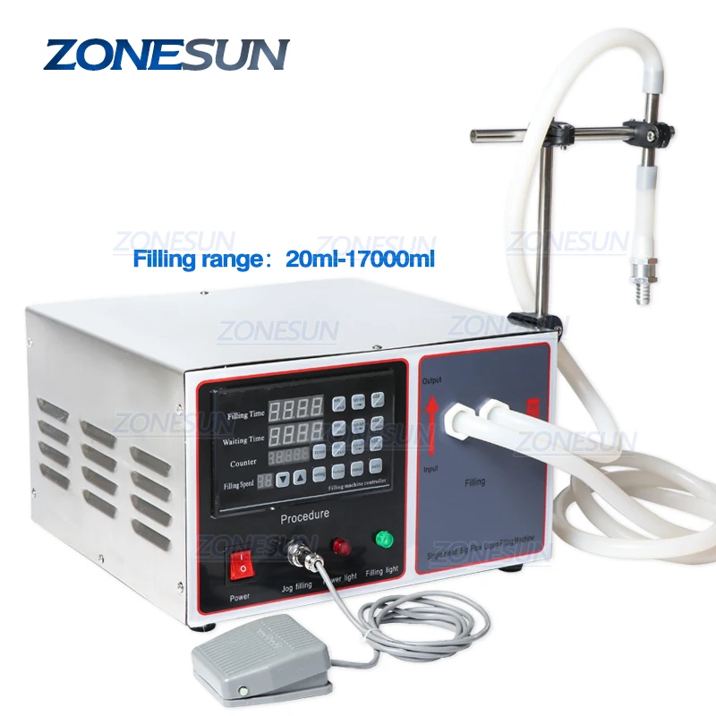 ZONESUN GZ-GFK17B Semi Automatic Filling Machine Laundry Cooking Oil Water Juice Milk Liquid Bottle Filling Machine