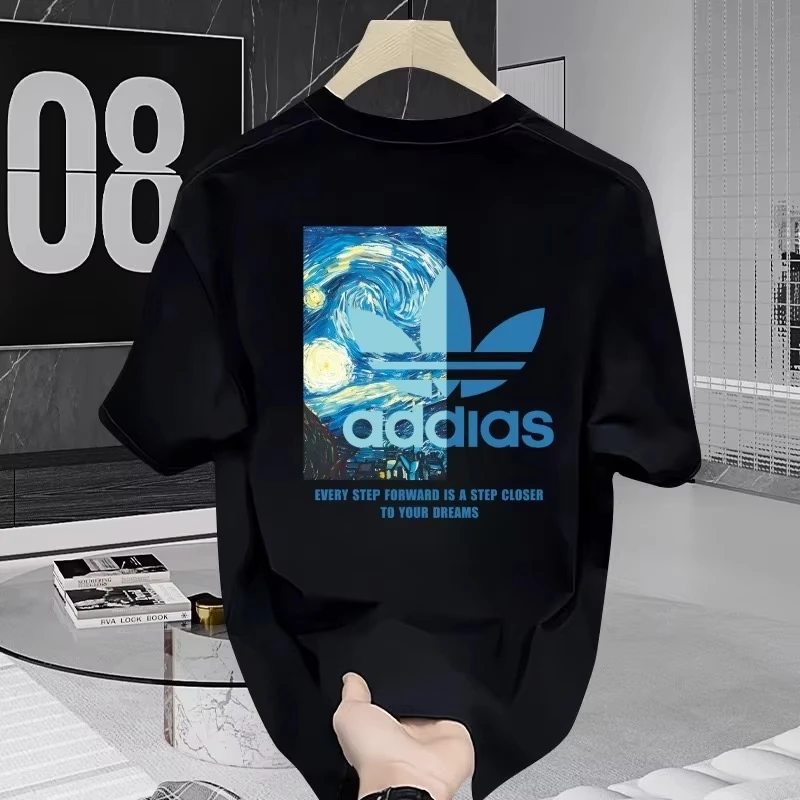 

Мужская футболка с коротким рукавом из чистого хлопка, новинка 2026 года, летняя уличная мода, брендовый принт, американский стиль, топ с полурукавом, базовая модель