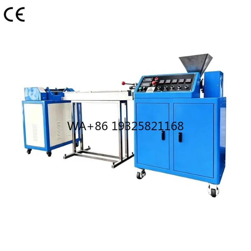 Single Screw Extruder With Water Cooling Trough Pelletizer Plastic Pelletizing Extrusion Tester Extruding Pellet Testing Machine