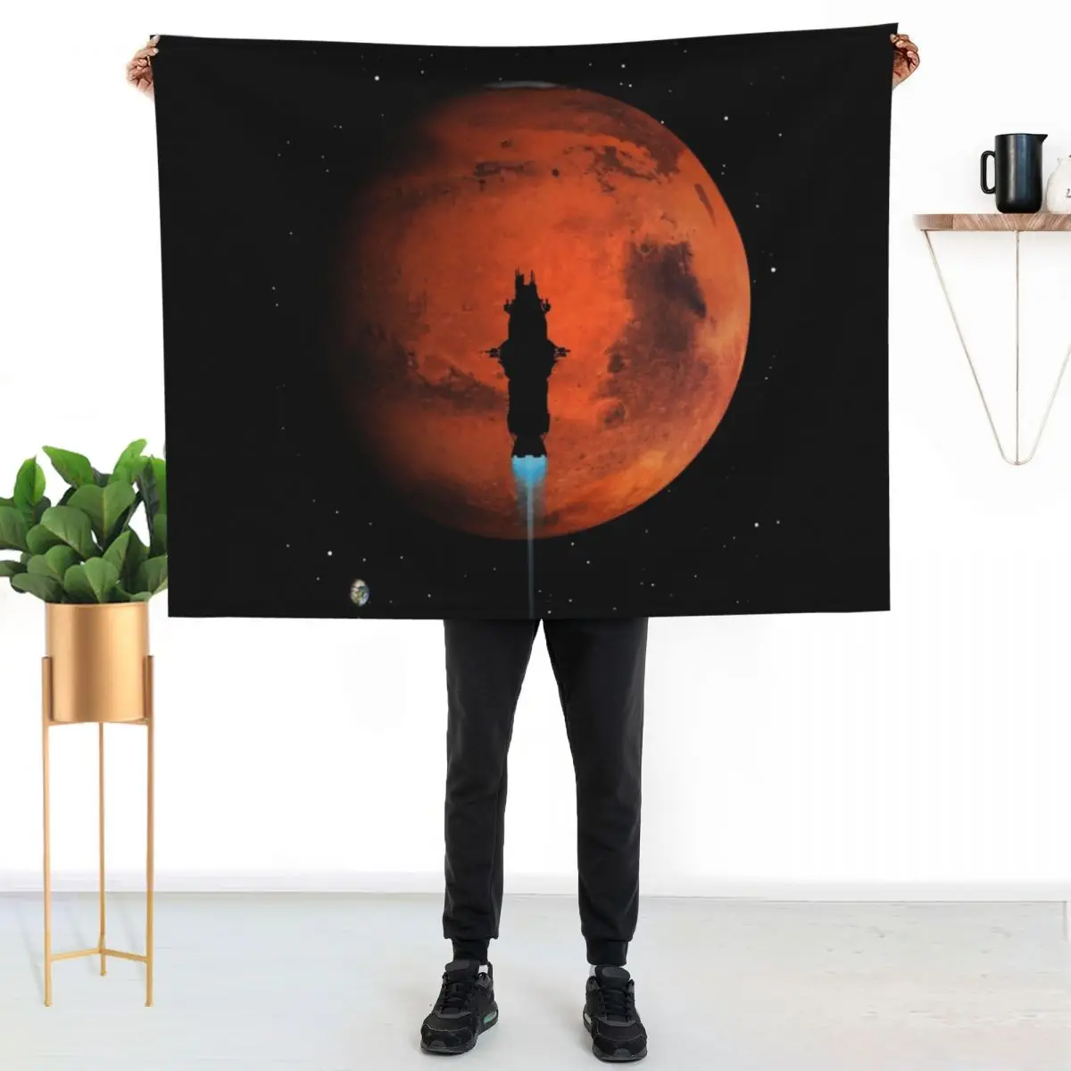 

Rocinante Silhouette Poster Throw Blanket Soft Solid Color Blanket for Couch Bed