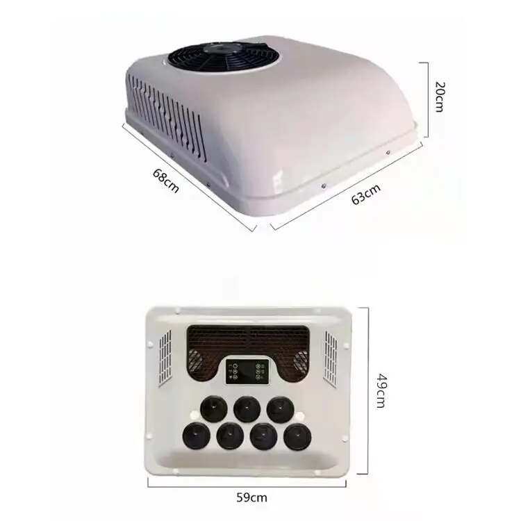 High Cooling บนชั้นดาดฟ้า 110V 220V 96V 12v 24v 12 โวลต์ van caravan rv รถพ่วงรถยก minivan air Conditioner