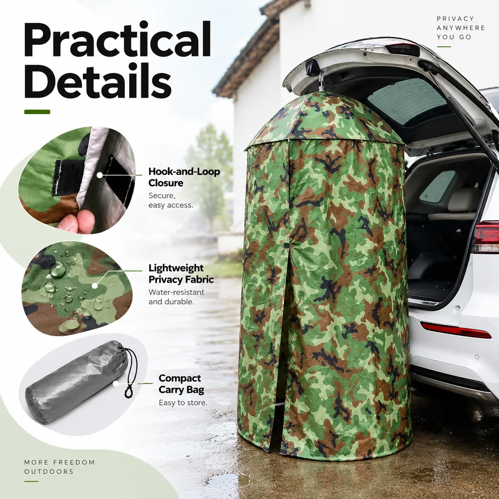 Portable Hanging Privacy Shelter Pop-Up Changing Shower Tent for Camping Car Tailgate Outdoor Toilet 77/90cm image 5