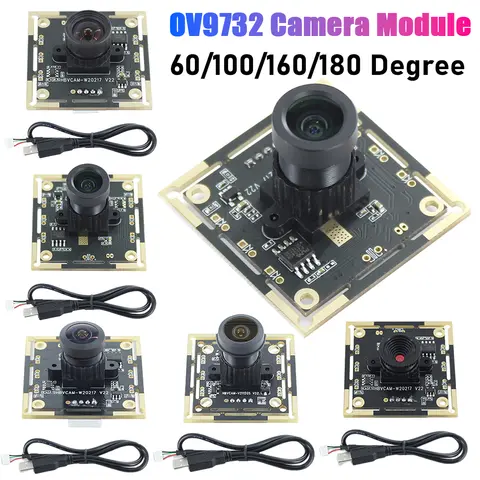 OV9732 Video Camera Module 1280x720 Camera Module 60/72/100/160/180 Degree Adjustable Manual-focus for Face Recognition Projects