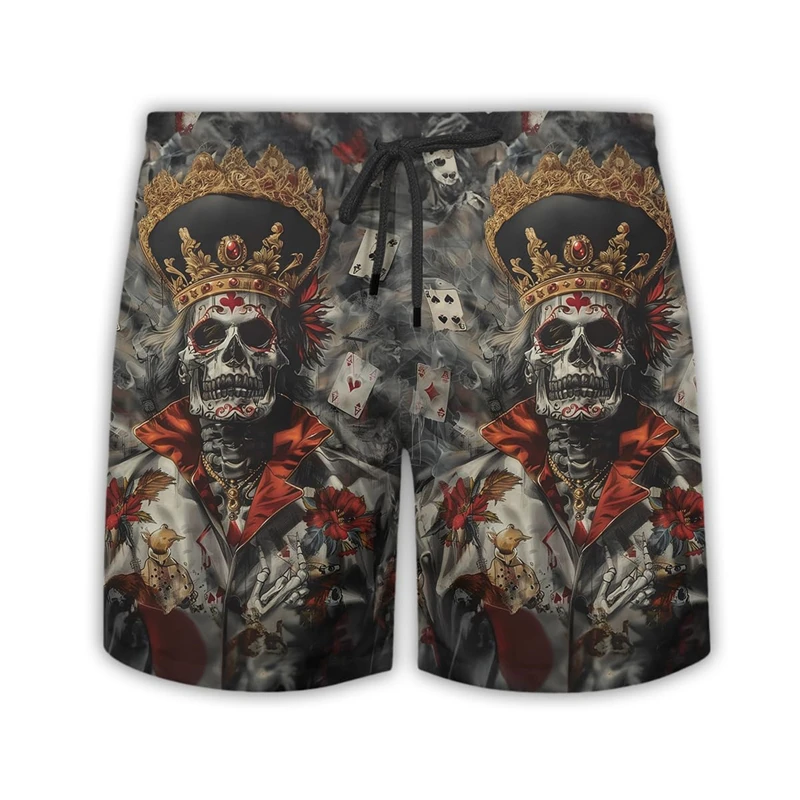 Las Vegas Casinos Poker Graphic Beach Shorts For Men Fashion Trend 3D Printed Short Pants Cool Streetwear Hip Hop Swim Trunks