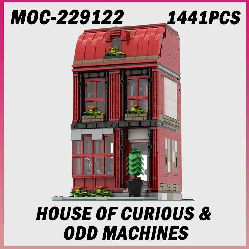 

1441PCS MOC-229122 House of Curious & Odd Machines City Street View Series Architecture Model Building Blocks Brick Toy Gift