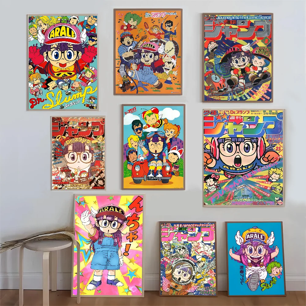 Cartoon Dr Slump Arale Movie Sticky Posters Whitepaper Sticker DIY Room Bar Cafe Posters Wall Stickers