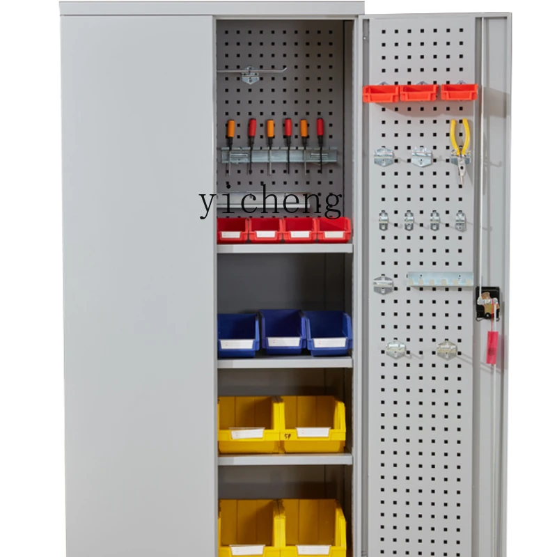 

ZC Hardware Heavy Duty Tool Cabinet Double Door Thickened Locker Drawer Iron Locker Workshop with Lock Storage