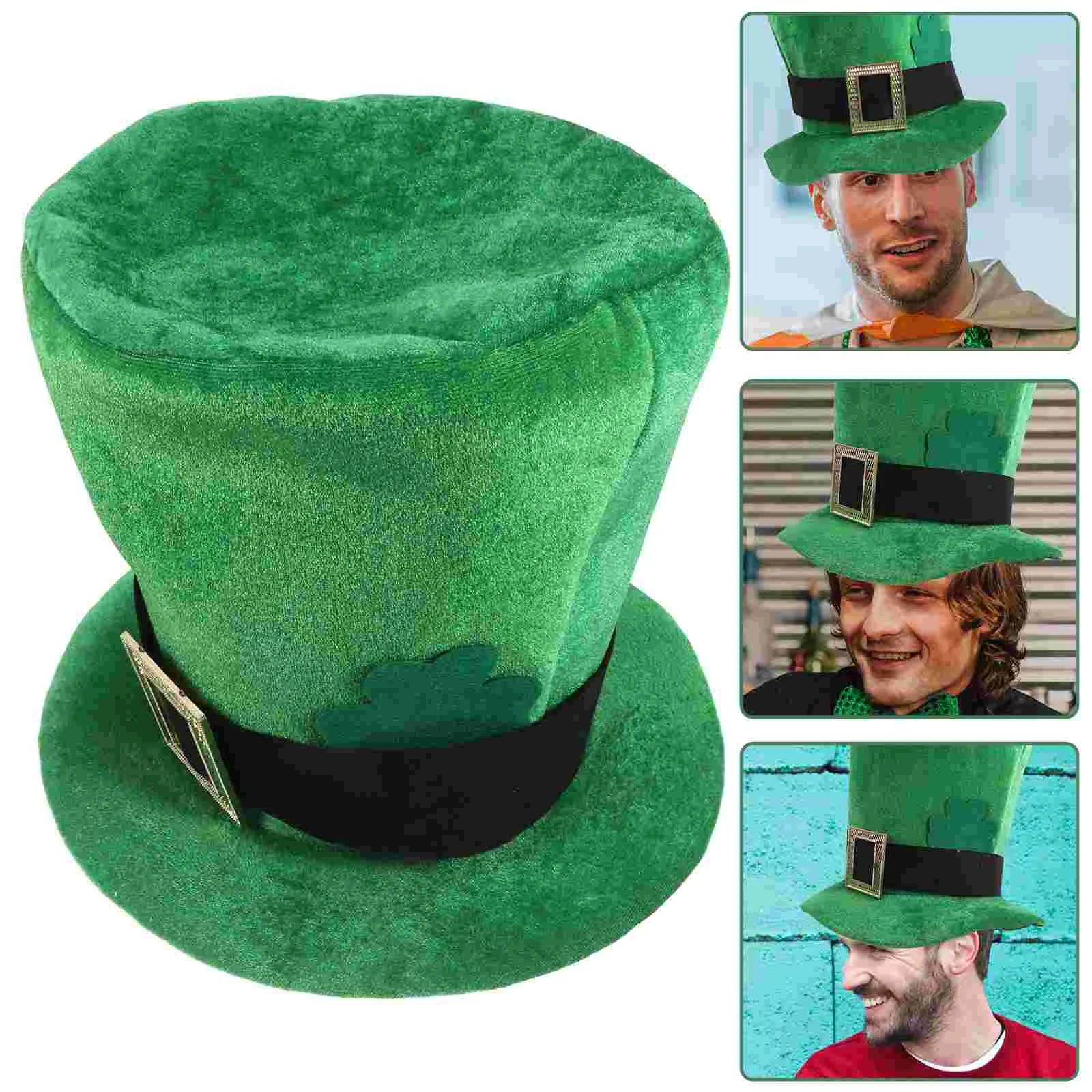 

Hat Leprechaun Costume Adult Irish Hats Men Green Top Kids Winter Saint Patrick Christmas Tree Makeup Props