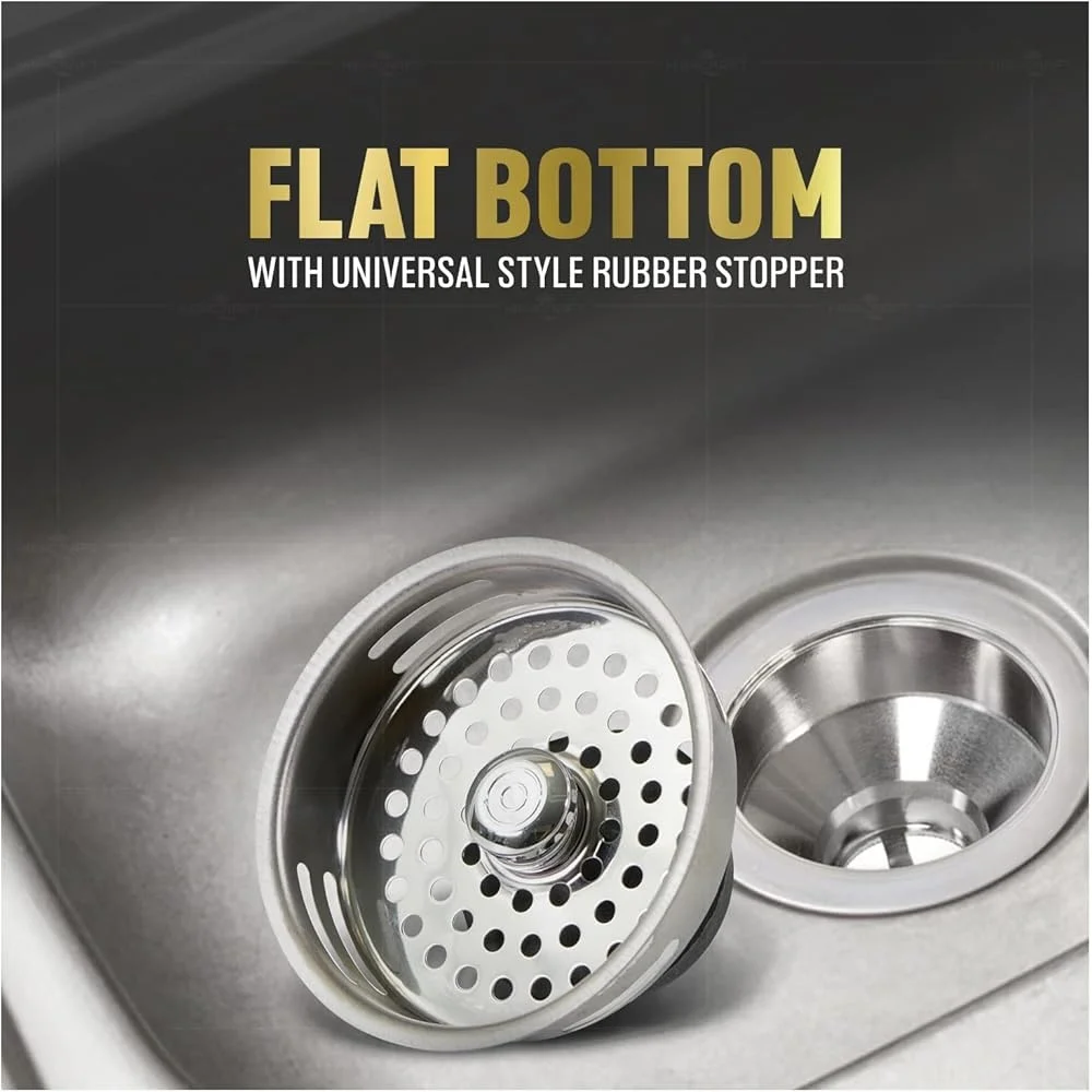 Stainless Steel Kitchen Sink Strainer Basket Replacement Universal Drain Plug 3-1/2 Inch Durable Easy Clean Stopper