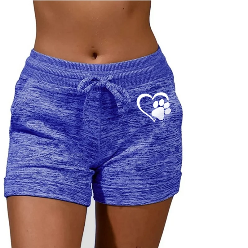 Women's lace up pure cotton shorts, colorful fashionable fitness pants, casual and comfortable home sleeping pants