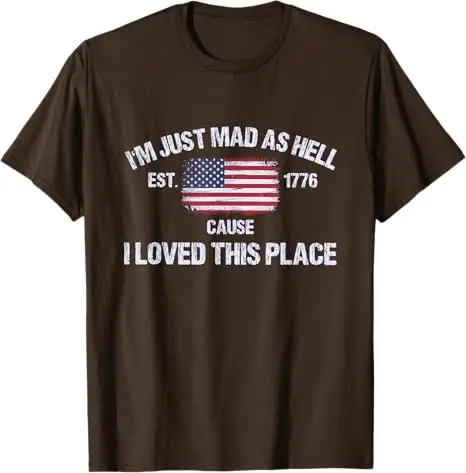 Ich bin einfach wütend, weil ich diesen Ort liebte - 4. Juli T-Shirt Y2K Patriotisches Amerikanisches Spruch-T-Shirt für Damen und Herren – Detail 10