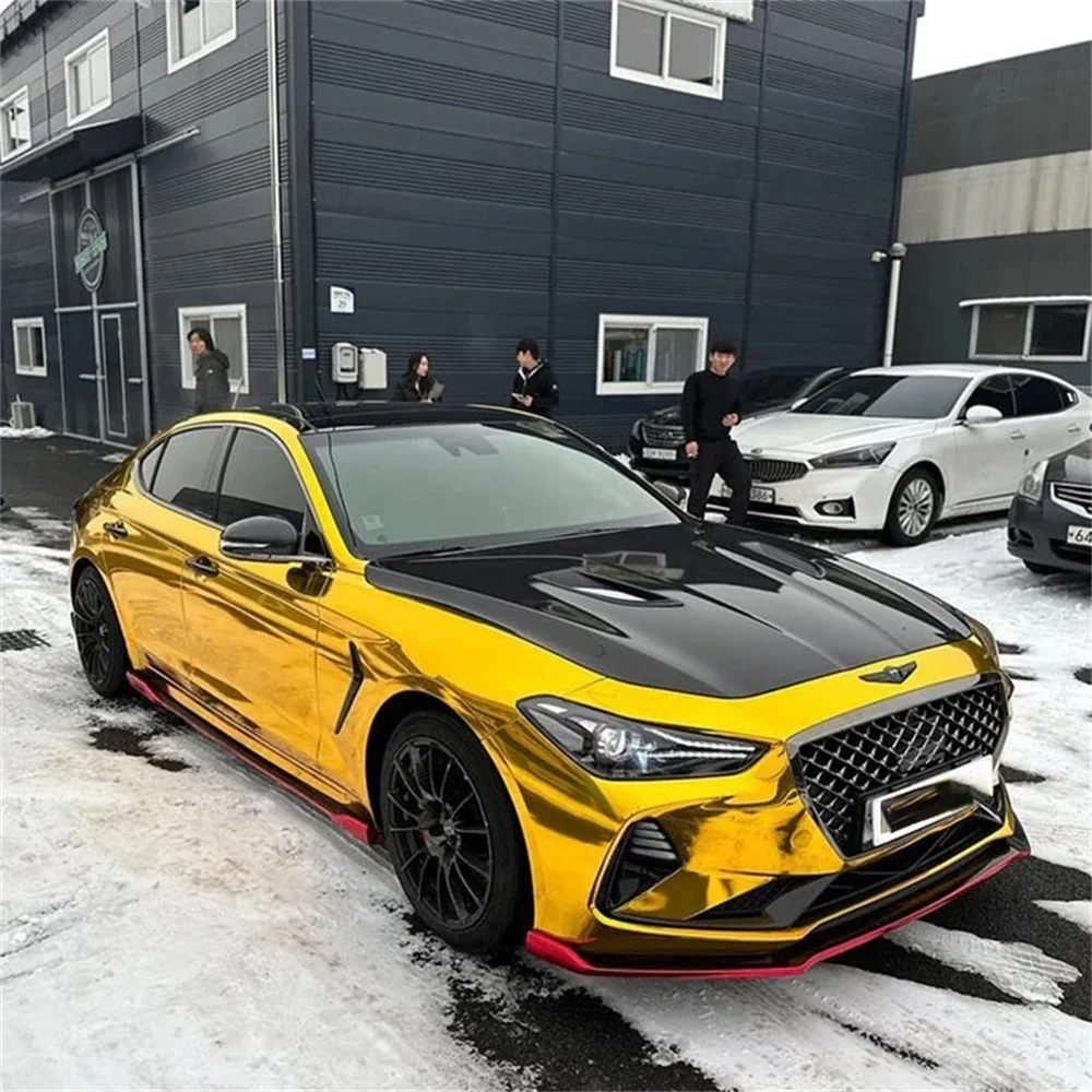 Glossy Car Body Film Sticker Electroplate Mirror Chrome Gold Vinyl Foil Air Release Motorcycle Wrapping Vinyl