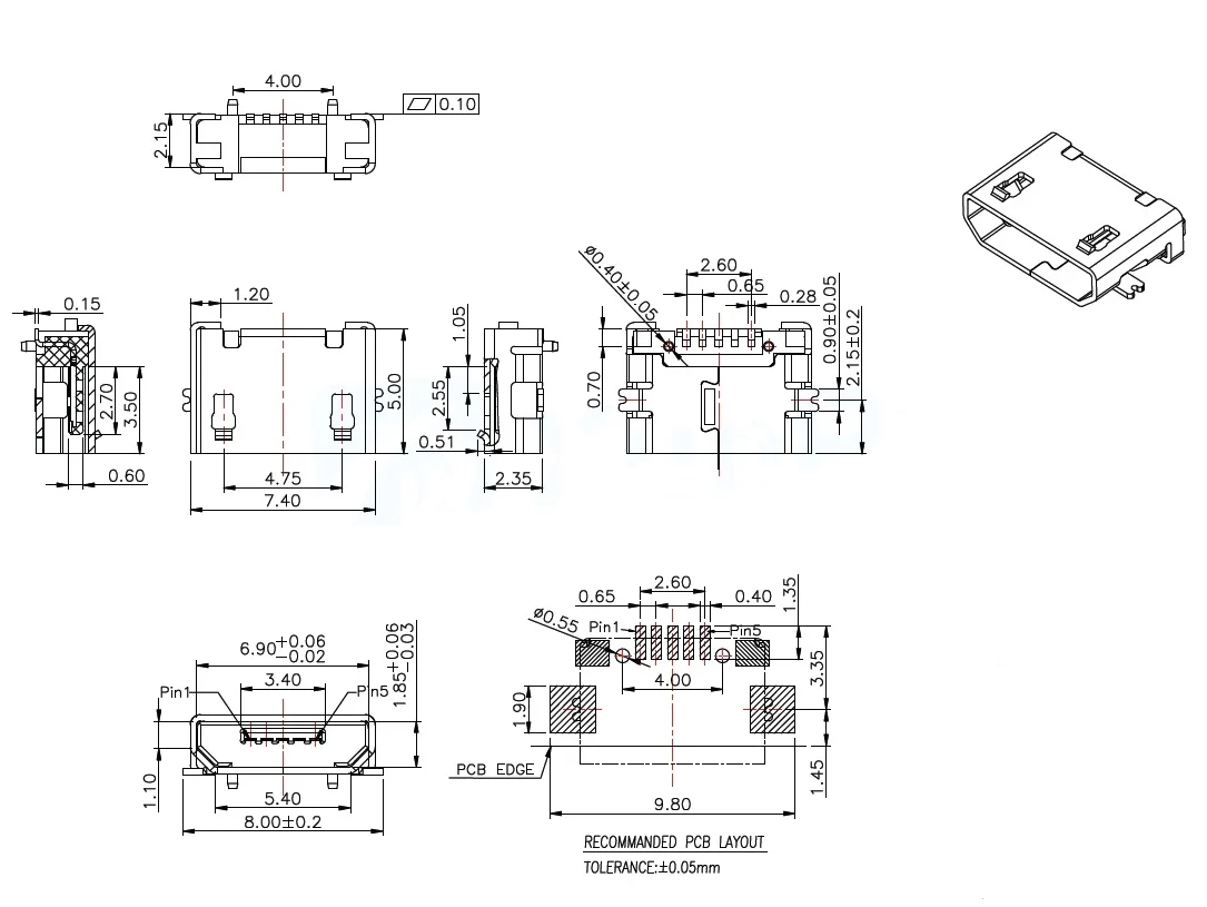 10Pcs/Ux-144S-Acp5 Mu-101-Acy Mu-101-Acw Miniusb Connector/Micro Connector! if You Need Other Specifications, Please Contact Us!