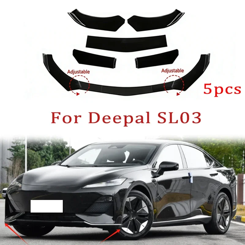 

5Pcs ABS Material Universal Car Front Bumper Separator Bumper Lip Body Kit Duck Lip Separator For Deepal SL03 Car Accessories