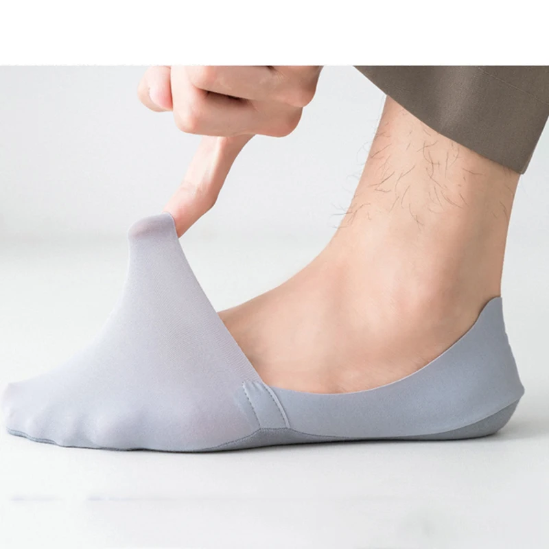 3 Pairs Summer Men Socks Cotton Show Low Cut Ankle Silicone Non-slip Invisible Woman Shoe Slippers Thin Comfortable Short Sock