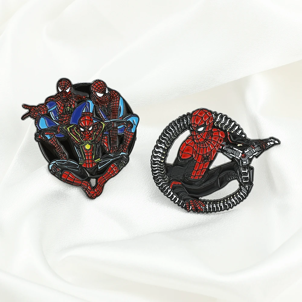 Marvel Avengers Brooch Superhero Spiderman Metal Badge Enamel Pin Backpack Clothing Lapel Pin Jewelry Decoration Accessories