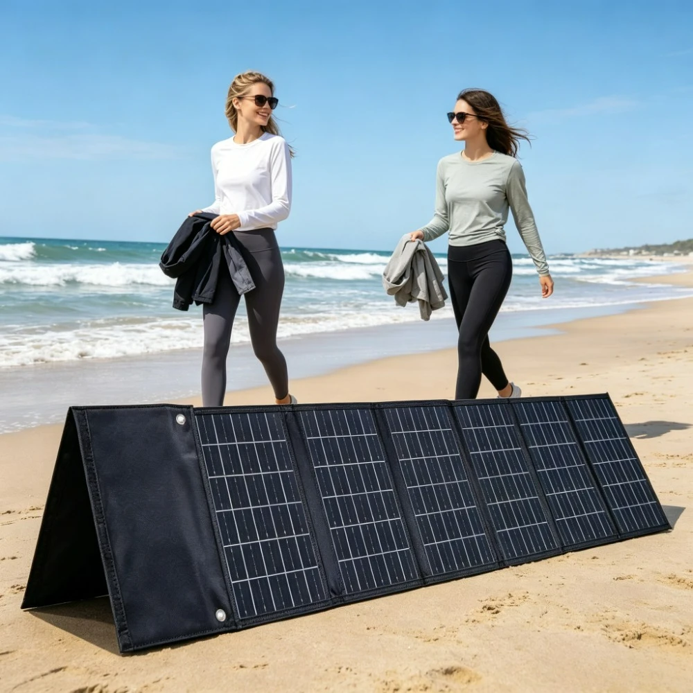 50W 90W Dual USB DC Output Foldable Solar Charger Portable ETFE Waterproof Solar Power Bank For Outdoor Cycling Fishing Hiking
