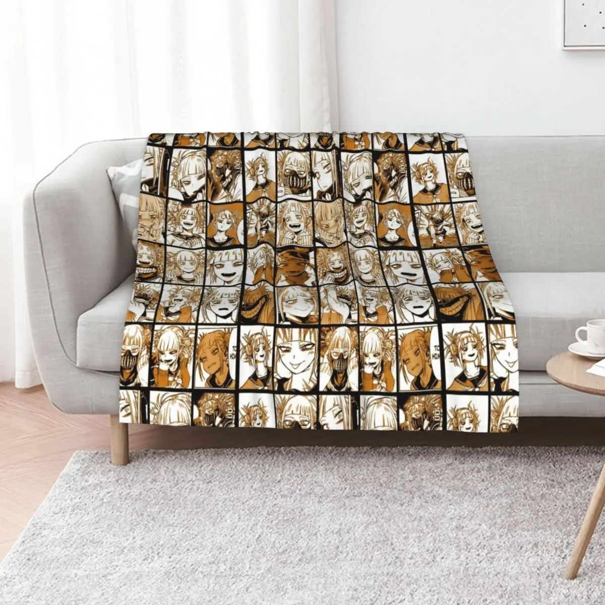 Togamha Collage manga girl Throw Blanket Comforter for sofa Loose Furry Soft Plaid cosplay anime Blankets