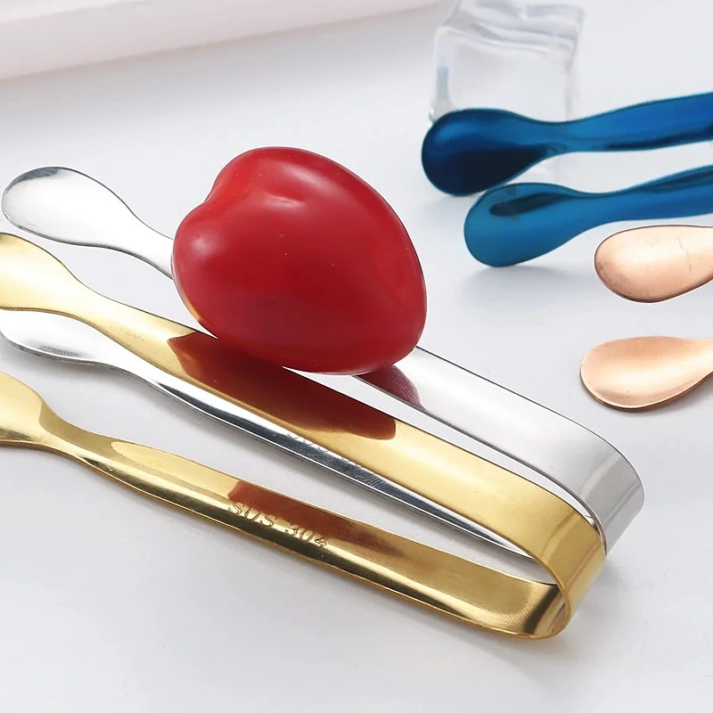 Stainless Steel Sugar Tong Hotel Bar Ice-Cube Picker Coffee Tea Food Serving Tool, Rose Golden