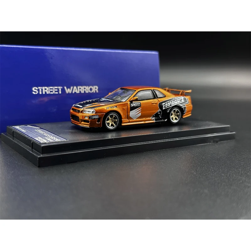 SW In Stock 1:64 Skyline GTR R34 Z Tune NFS7 Underground Diecast Diorama Car Model Collection Toys Street Warrior