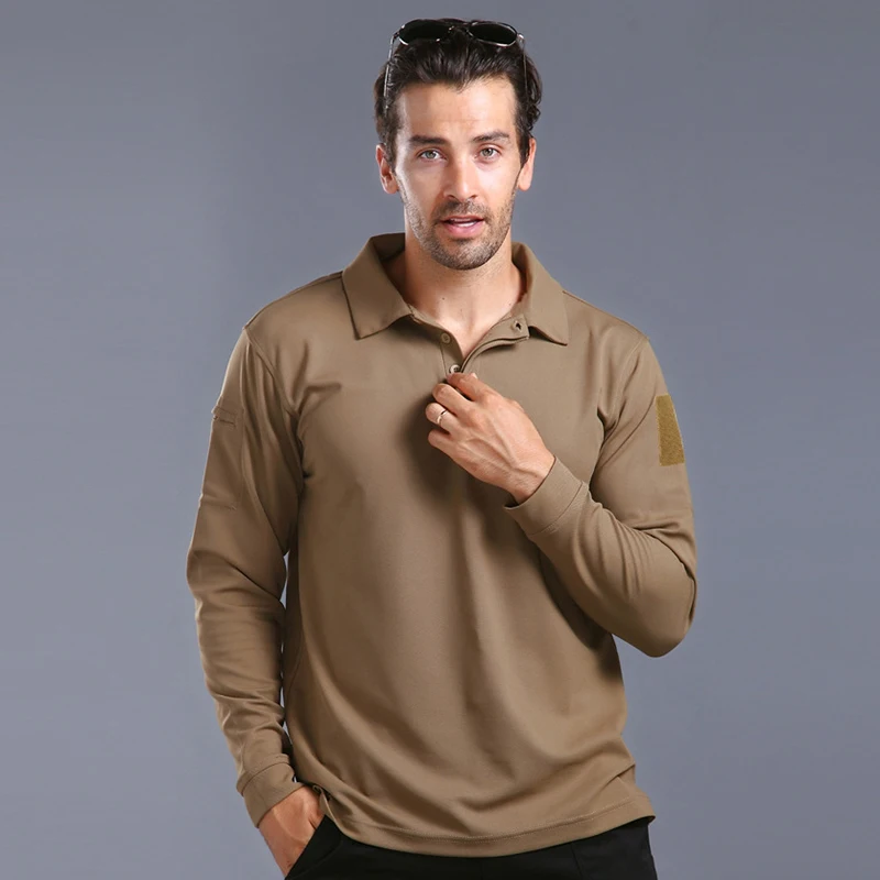 Men's Tactical Long Sleeve T-shirts Quick Dry Spring And Autumn Breathable Casual Long Sleeve Elastic Workwear Outdoor Running