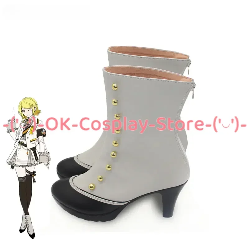 [Customized] Game Project Sekai Colorful Stage Anniversary Rin Cosplay Shoes Anime Roleplay Prop Halloween Party PU Leather Boot