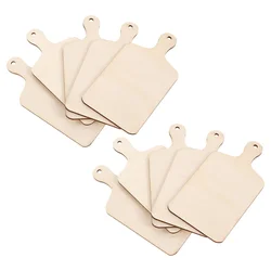 10 Pcs DIY Wooden Cutting Board for Crafts Decor Paddle Service Drawing Chopping with Handle Boards Child