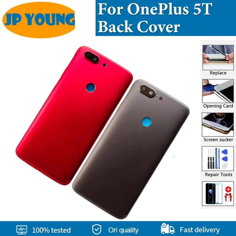 

6.01"Original Back Housing For OnePlus A5010 5T Battery Cover Rear Door Housing Case Replacement OnePlus 5T Battery Cover + Lens