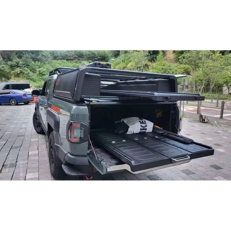 Hot Selling Easy Installation Aluminum Slide Rails Sliding Trays Pickup Bed With Push Plates Cargo Storage Auto Exterior Parts