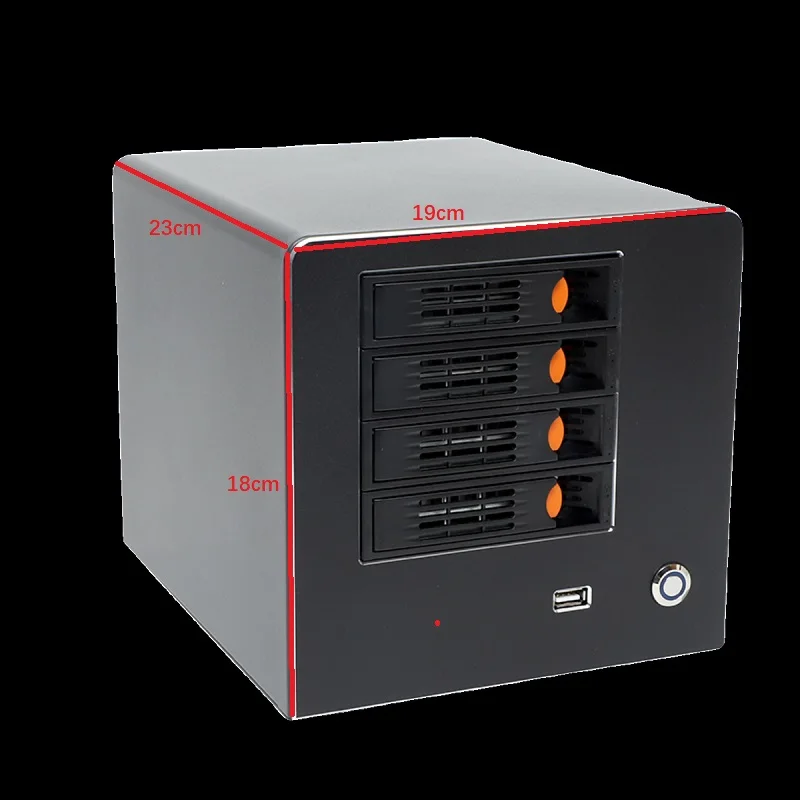 Black Qunhui four core gigabit network interface NAS network disk private cloud storage low-power mute itx chassis