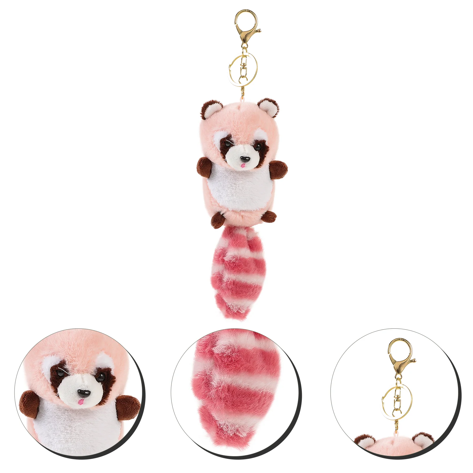 Catene portachiavi con ciondolo panda rosso per chiavi dell'auto Borsa portachiavi pendenti in peluche Cartoon soffici