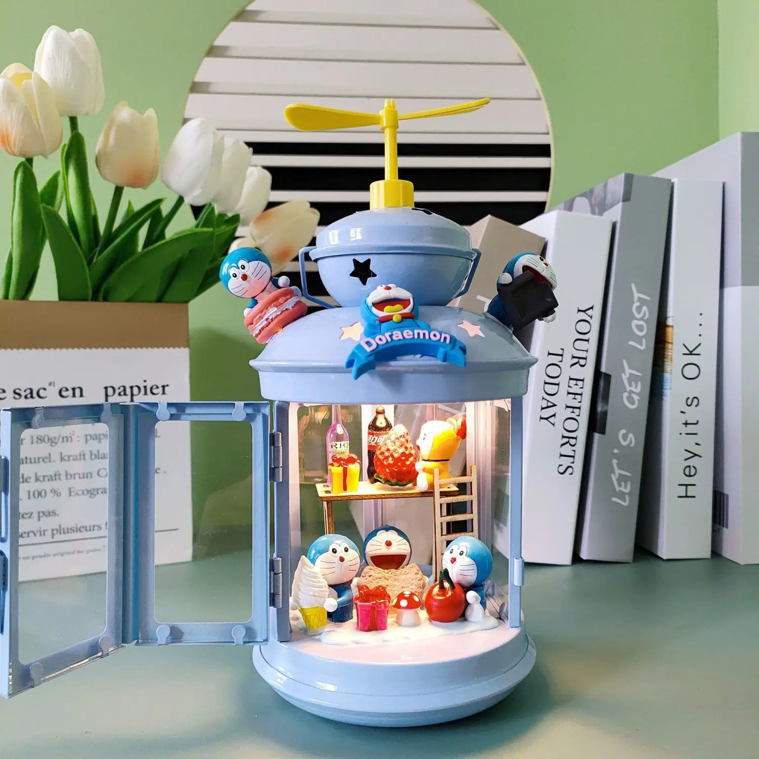 

Креативная синяя фигурка кошки, новое украшение в стиле DIY для девочек, мультяшный подарок для подруг, друзей и детей на день рождения