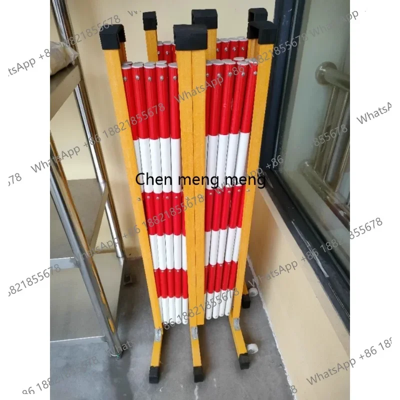 Z189 Insulation Retractable safety fence Foldable Fiberglass Electricity Construction School Customizable length