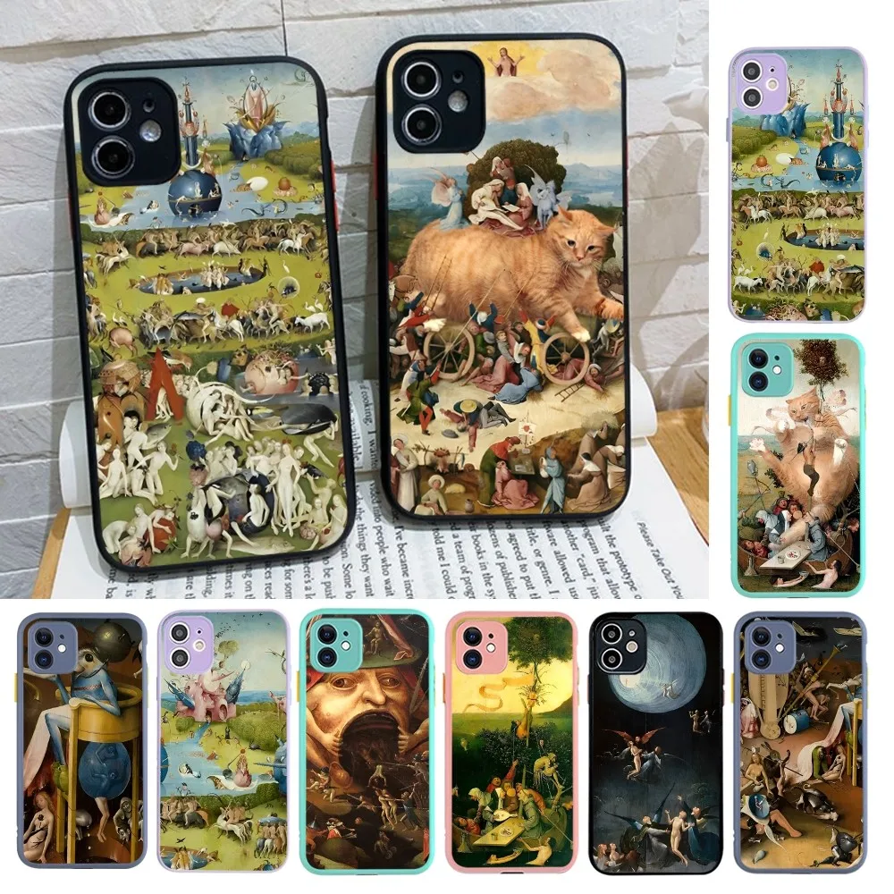 H-Hieronymus B-Bosch Art Painting Phone Case For iPhone 14 X XR XS 7 8 Plus 11 12 13 pro MAX 13mini Matte Shockproof Case