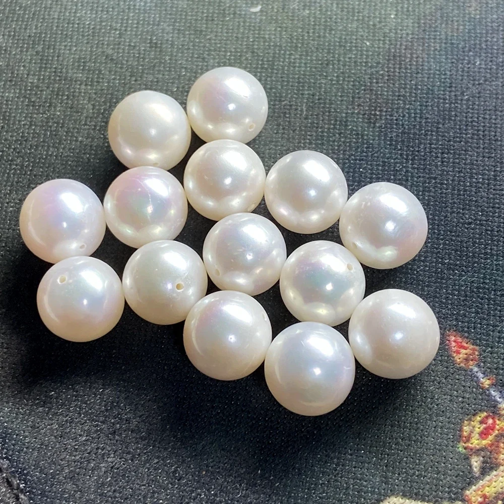 Meisidian 2.5mm-12mm RoundBeads Half Hole Perfect Round and Flawless Freshwater Pearl