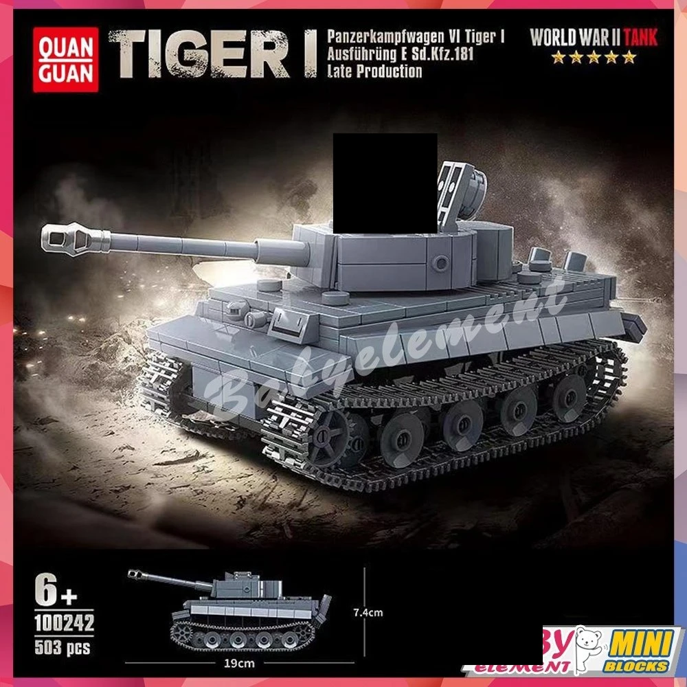 

WW2 Military Panzer Tiger I Heavy Tank Panzerkampfwagen VI Ausf. E Строительные Блоки Креативные Кирпичи DIY Модель Игрушки Подарок