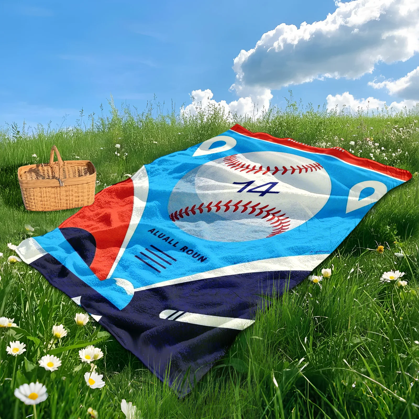 Couverture extérieure de Baseball de bande dessinée avec la conception de texte pour le pique-nique de Camping et les aventures de la nature avec