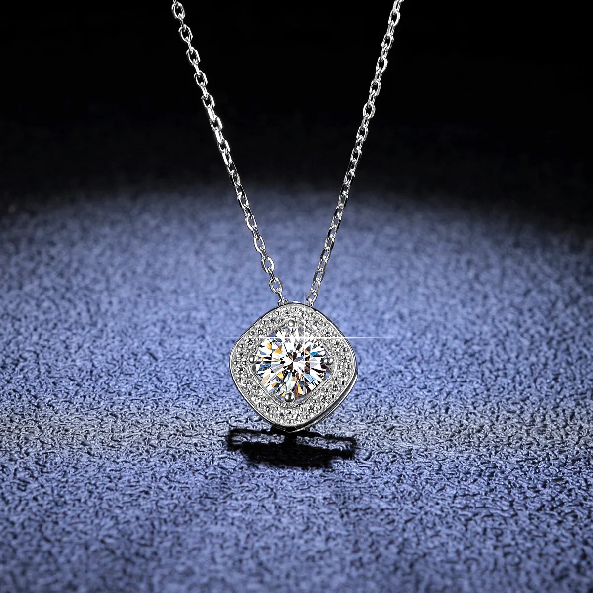 18K gold necklace 1 carat D color moissanite pendant women's diamond jewelry souvenir gift for girlfriend