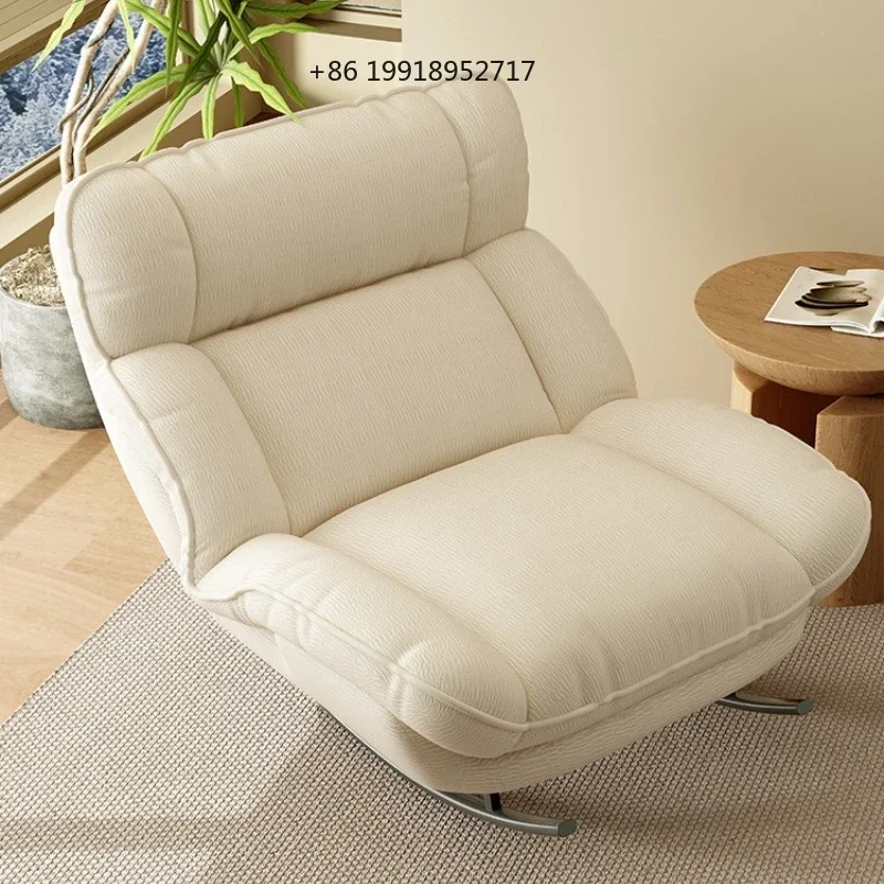 Lazy Sofa Rocking Chair 2-in-1 Sleeping Relaxing Seat for Living Room Upholstered Recliner for Home Living Room Rocker JJ369