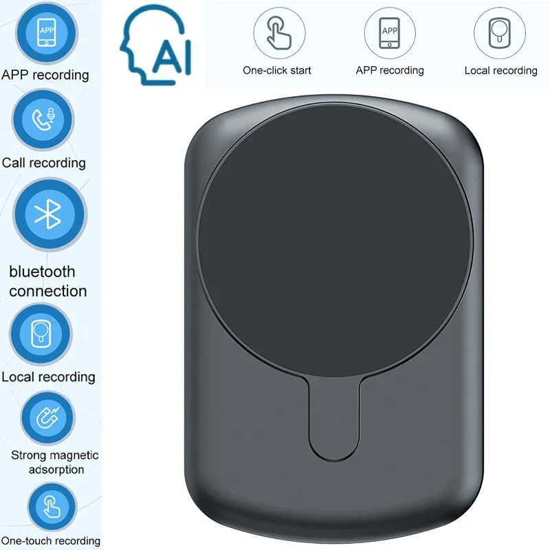 

128G Magnetic Digital Voice Recorder 93 Languages Translator Dictaphone for Meeting Interview AI Intelligent Voice APP Recording