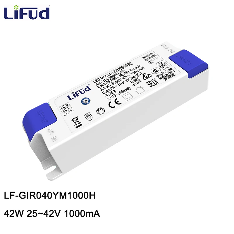 Lifud LED Driver 42W 1000mA DC 25-42V 220-240VAC LF-GIR040YM1000H LED Panel/Down/Track 1A 40W LF-GIR040YS1000H 33-40V