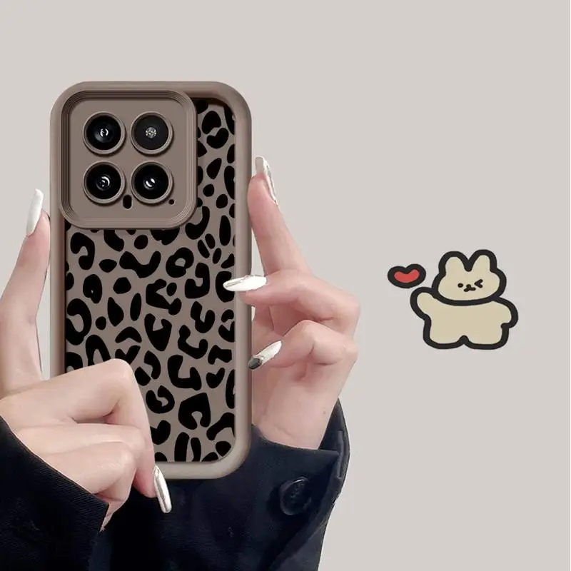 Black Print L-Leopard Graphic 3d Edges Phone Case for Xiaomi Redmi Note 13 12 Pro Plus 12s 11 11s 10 9 12C 10C 9C Ladder Funda