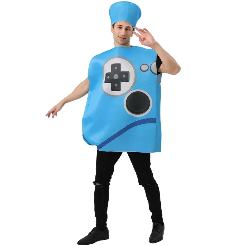 2024 new arrival unisex Women Men video game tunic with hat couple cosplay game controller Halloween costume for adult
