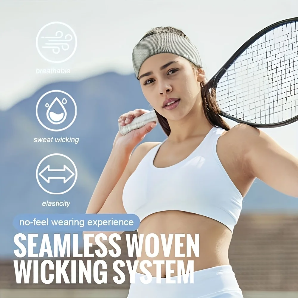 1 Pair of WRELS Ice-sensing Sports Headbands, Featuring Ice-sensing Fiber Technology - Breathable, Quick-drying, Sweat-absorbing and Elastic Design, Suitable for Running, Gym, Yoga, and All Kinds of Fitness Exercises for Both Men and Women.