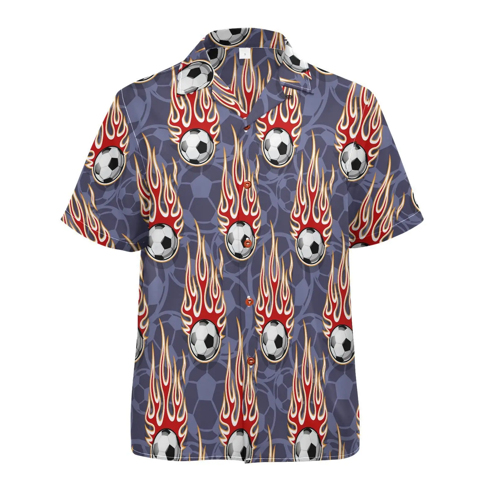 Camiseta Hawaiana de fútbol para hombre, camisa de playa de verano con botón informal, ropa deportiva de fútbol europea