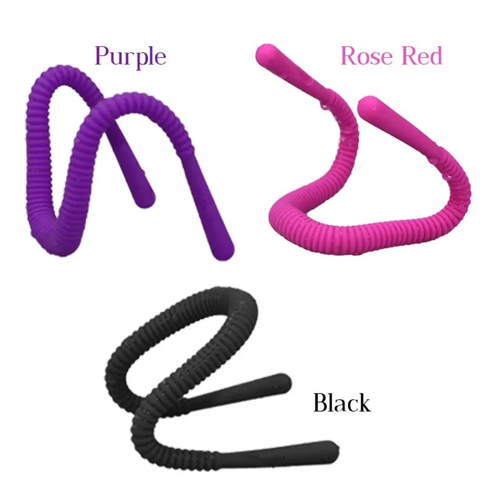Flexible Silicone Dilator Double Ended Ribbed Design Waterproof Phthalate-Free Vaginal Trainer Medical Grade Toy Multi-Color
