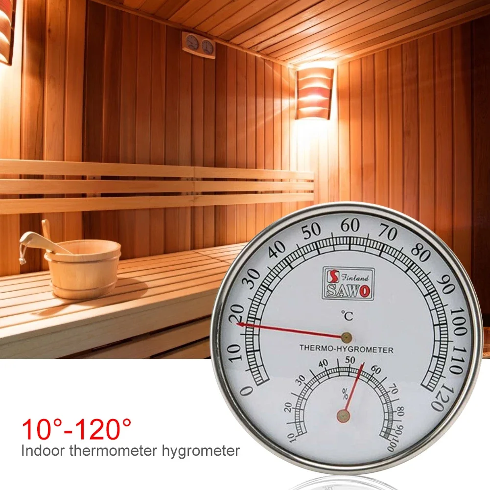 Barometer Hygrometer Thermometer Stainless Steel Case Steam Sauna Thermometer Hygrometer Gauge Hygrothermograph