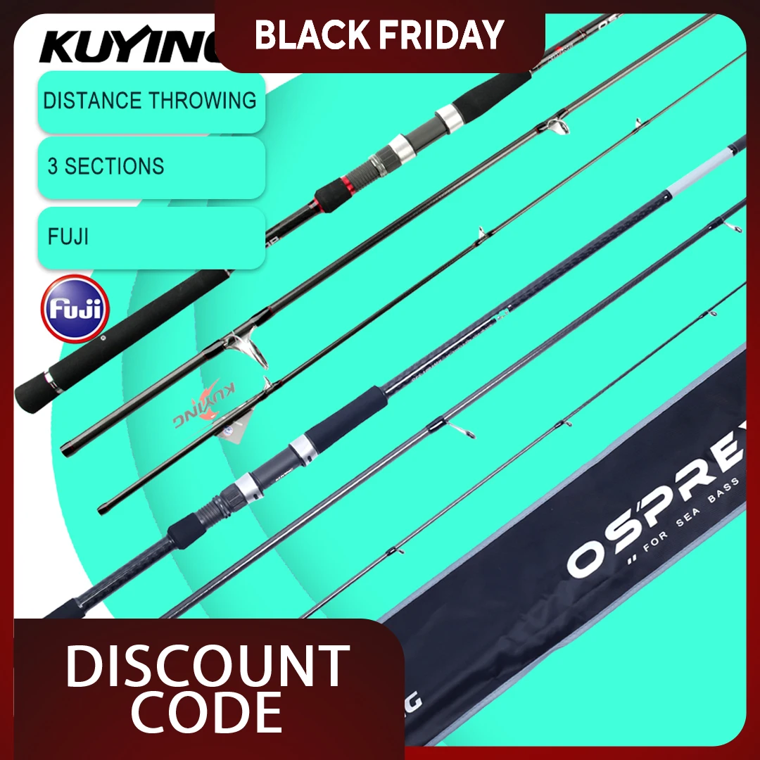 

KUYING OSPREY Surf Spinning Carbon Rod 9ft 10ft MH Power Long Cast Ocean Rock Beach Fishing FUJI Guides Distance Throwing
